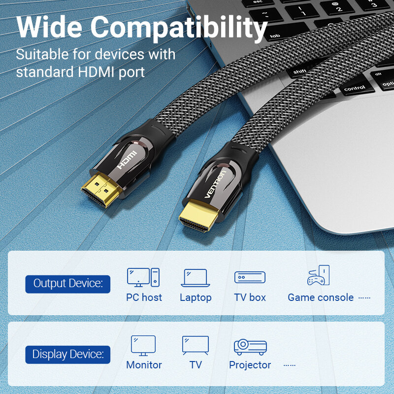Vention-Cable HDMI macho a macho, interruptor divisor para PS4/5, PC, portátil, proyector, Audio, 4K, 2,0, 60Hz