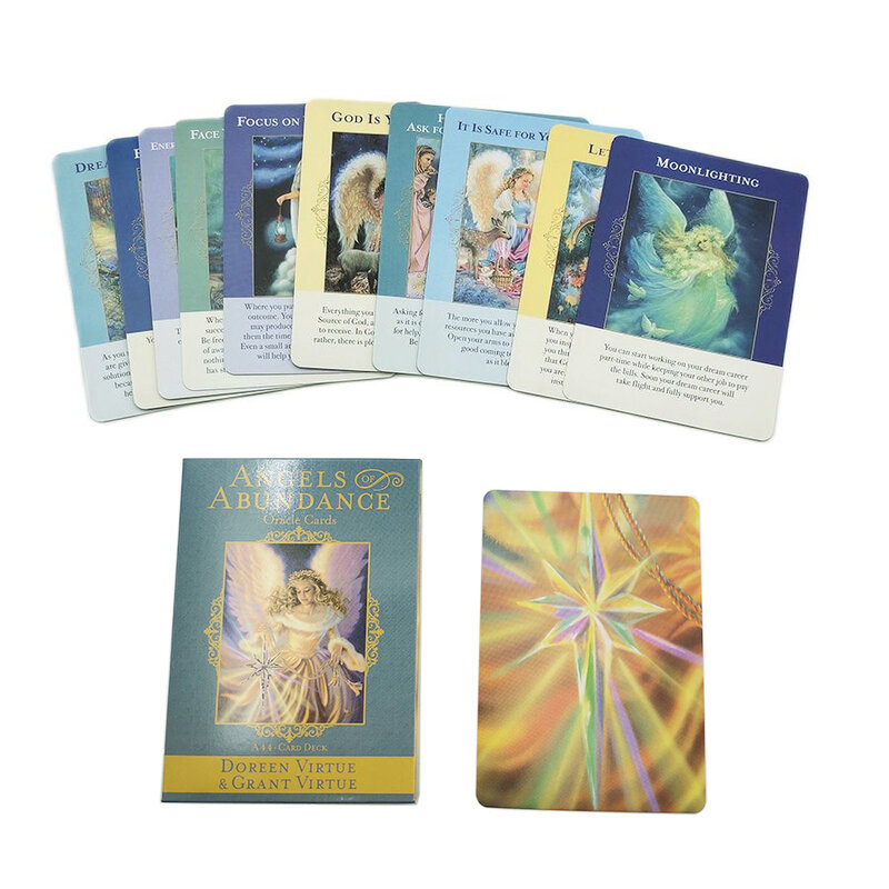 Anjos da abundância oracle cards inglês versão tarô cartão baralho destino adivinhação gameplay festa de família jogo de tabuleiro