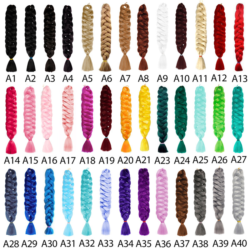 Extensão de cabelo para tranças sintéticas, 82 polegadas, 165, cor pura, grande, tranças de crochê, em massa, roxo, rosa, cinza