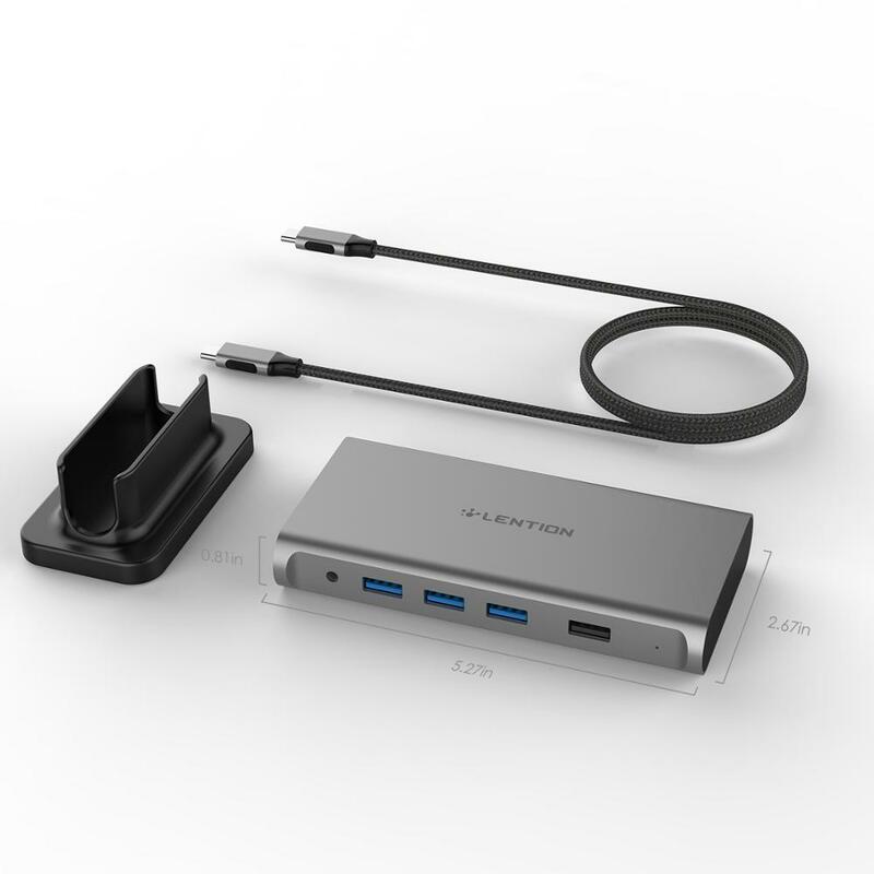 Concentrador de red USB tipo C 11 en 1 A Multi HDMI RJ45 VGA USB 3,0 2,0 con adaptador de potencia (100W), estación de acoplamiento para MacBook Pro USB-C