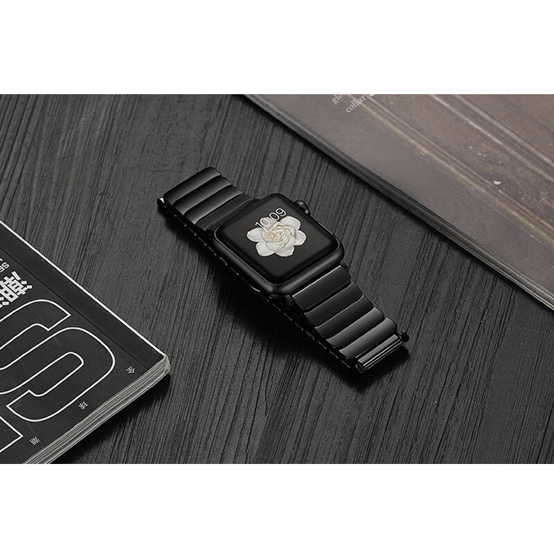 Ремешок керамический для apple watch 6 band 44 мм 40 мм, браслет с пряжкой-бабочкой для iwatch 6/SE/5/4/3/2/1, 42 мм 38 мм