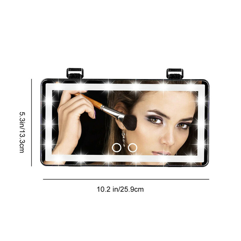 Auto Visier Eitelkeit Spiegel, Auto Make-Up Spiegel mit Led-leuchten, Wiederaufladbare Touchscreen Make-Up Reise Spiegel, 3 licht Modus Dimmbare