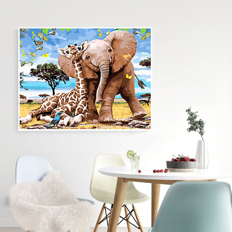 AZQSD Животные картина маслом по номерам для взрослых краски по номеру Холст Картина Наборы 50x40 см DIY подарок Декор для дома