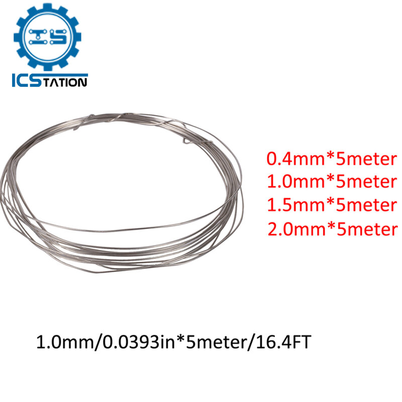 5pcs 0.4mm 1.0mm 1.5mm 2.0mm B18 Nickel White Copper Wire Zinc White Copper Wire Winding Coil Wire Cable 5 Meter