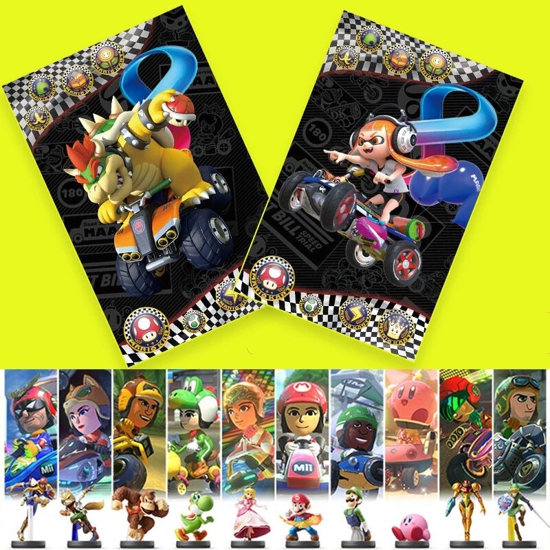 20pcs Mario Kart NFC Card Linkage Standard Card High Quality Work For Switch Games 85.5*54mm