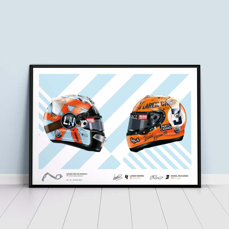 Gpモナコlandoノリス自動車クラシックカーのポスターを印刷キャンバス絵画家の装飾リビングルームのために
