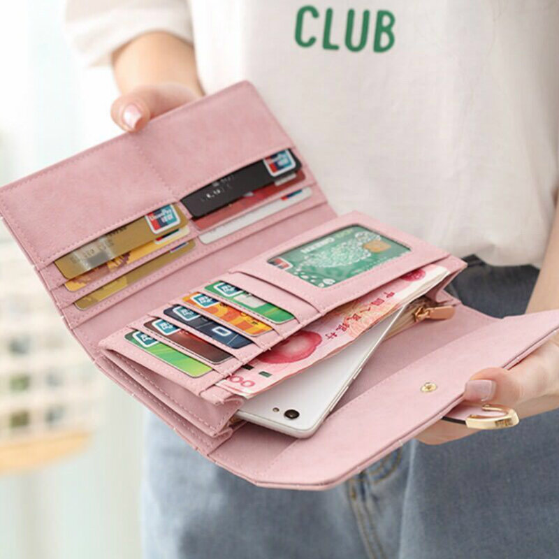 Ulzzang – portefeuilles longs à loquet pour femmes, porte-cartes à carreaux, à la mode, sac d'argent Simple pour étudiants, Style coréen, porte-monnaie élégant