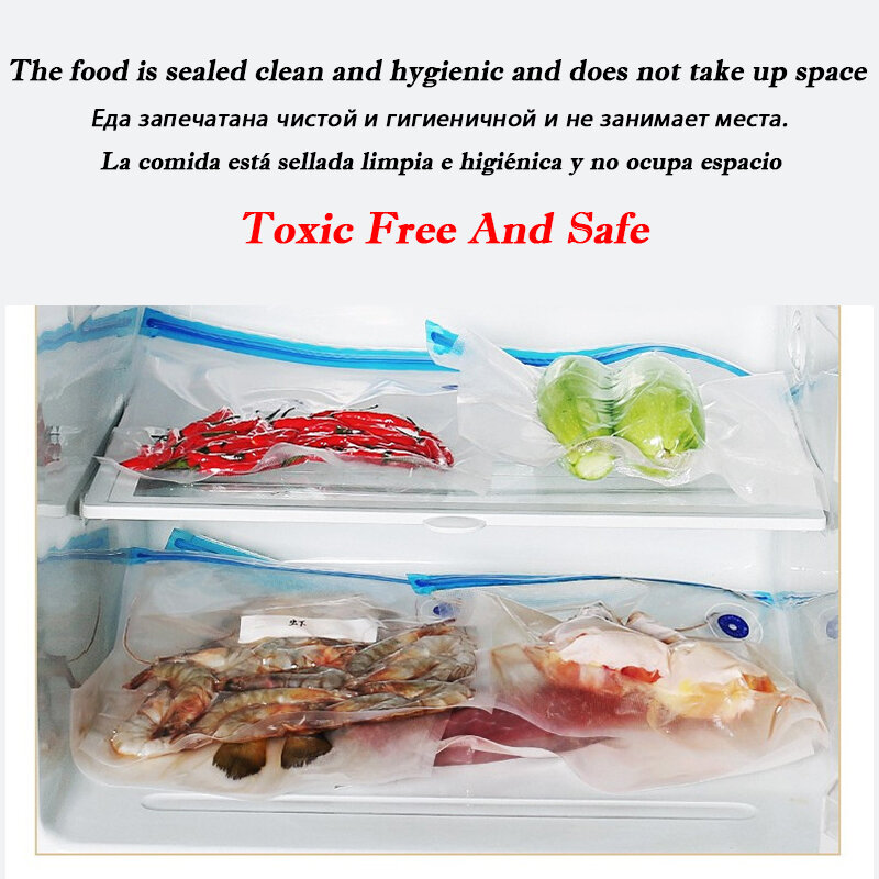 2021new alimentos cozinhados preservação storagebag anti-molde mais espaço saver cozinha ziplockbag saco de compressão com acessórios