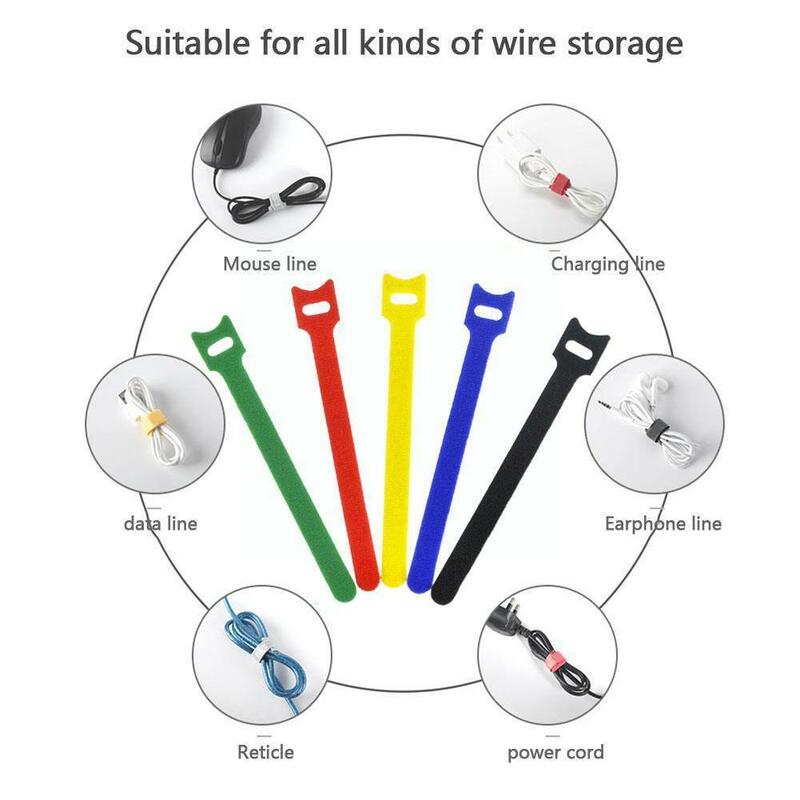 Amarre de Cable fijo ajustable, gestión de cables mágicos y cinta de gancho, cinta de bucle M6J3