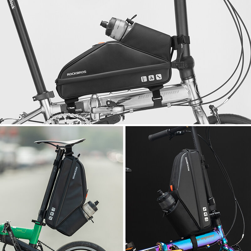 ROCKBROS-bolsa impermeable para patinete eléctrico, bolso para manillar de gran capacidad, para bicicleta de montaña o de carretera, accesorios para Scooter