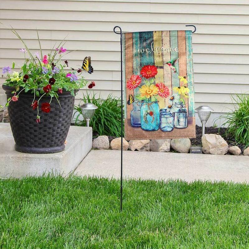 Bandera de arpillera impresa de doble cara para jardín, pancarta de animales de bienvenida al aire libre para patio, Decoración de casa de alta calidad