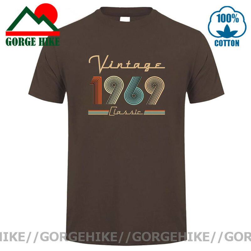 Классическая мужская Винтажная Футболка 1969, футболка с подарком на 50-й день рождения, футболка, сделанная в 1969 году, 50-летний ранний женский ...