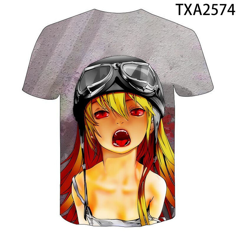 Monogatari – T-shirt pour hommes et femmes, 2021, Oshino Shinobu, Anime, Kawaii, Cool, garçon et fille, enfants