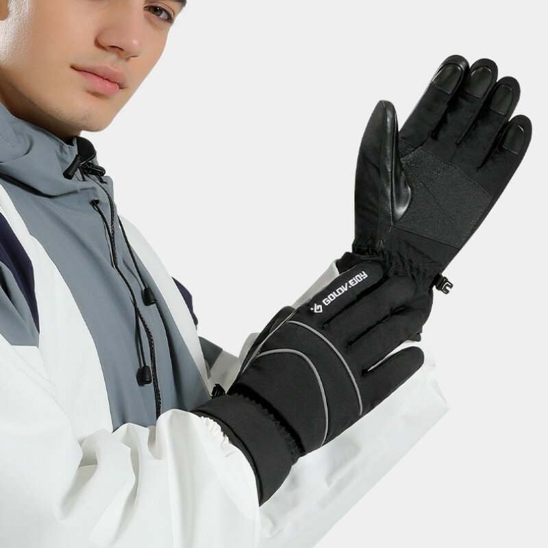 Winter New Outdoor Fashion Ski Gloves Plus Velvet Warm Riding Gloves Touch Screen Sports Cold And Windproof Gloves