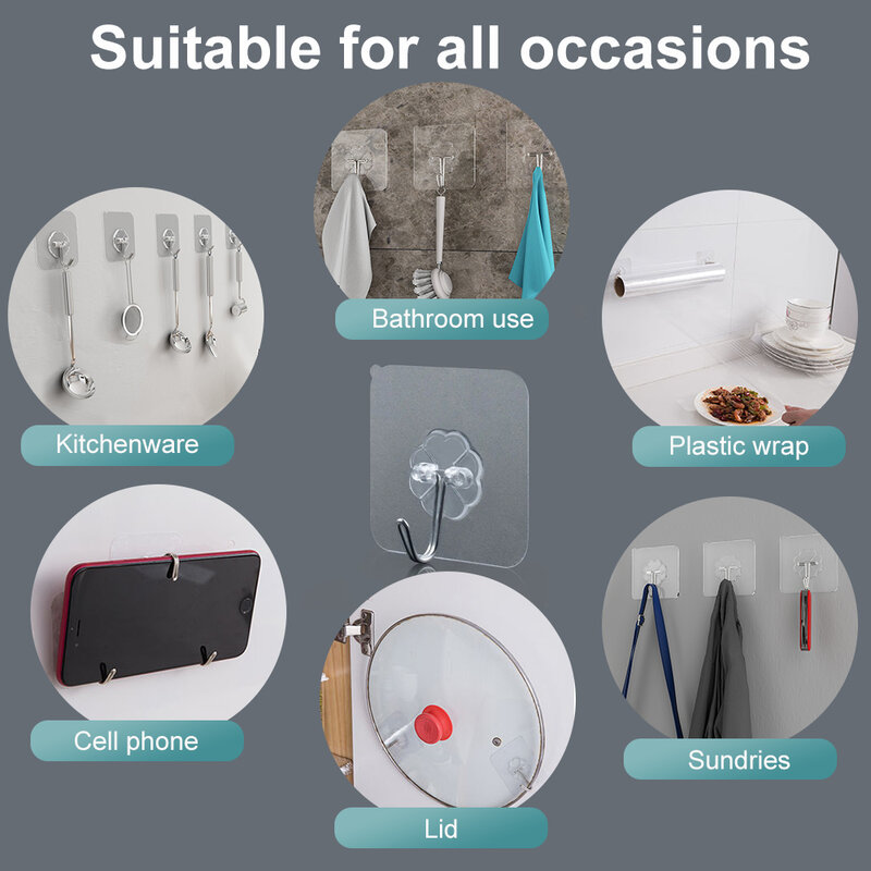 Universal Self-Adhesive Storage Tool Accessories Hanging Shelf Wall Hook Bathroom Organizer Clothes For Kitchen Towel Holder