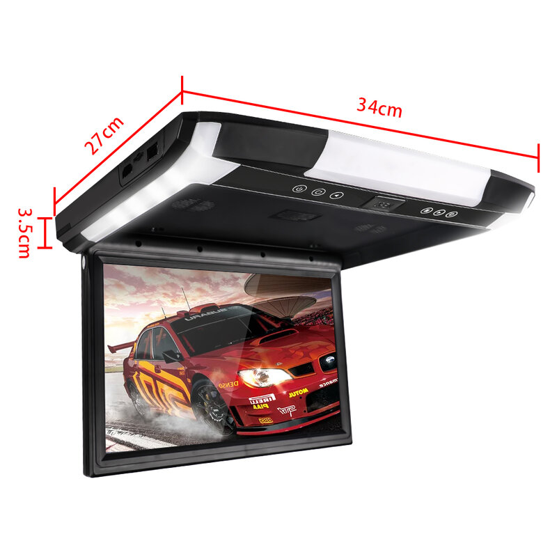Monitor per auto LCD TFT 1080P 12.1 / 10.1 "Monitor per auto con montaggio sul tetto con lettore MP5 Monitor da soffitto per auto USB SD