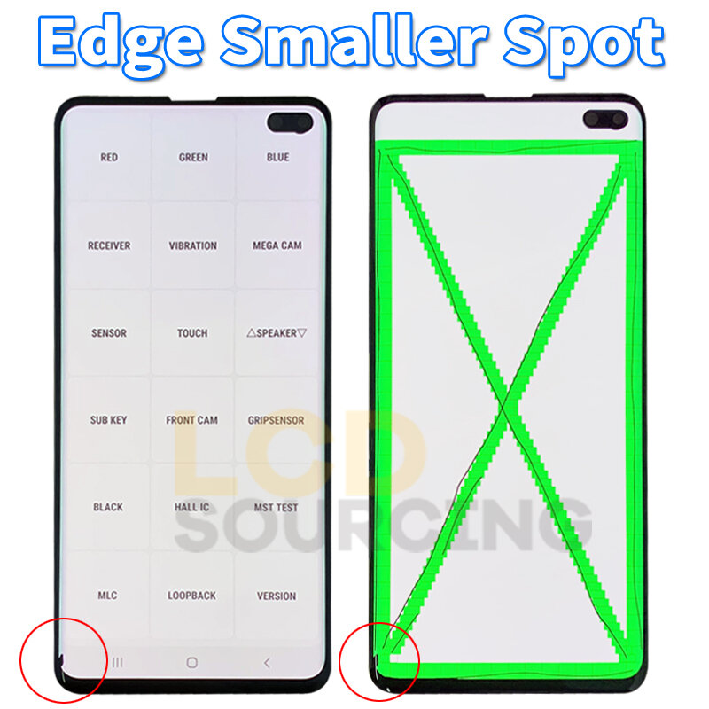 AMOLED LCD for SAMSUNG Galaxy S10 Lcd Display G9730 Touch Screen Digitizer Assembly For Samsung S10+ Plus lcd G9750 Smaller Spot