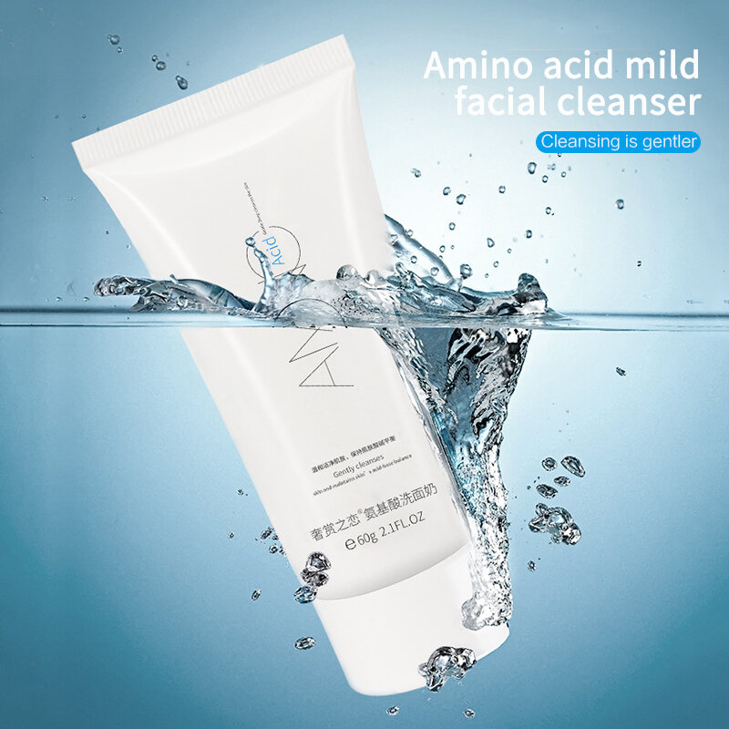 Limpador facial de aminoácido, hidratante, clareador e controle de óleo hidratante, nutritivo, cuidados com a pele, ferramentas de limpeza facial