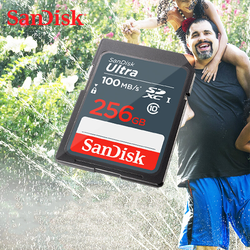 Sandisk-cartão de memória sd classe 10, 256gb, 64gb, 128gb, sdxc, sdhc, leia até 80 mb/s, 32gb, 16gb, para câmera