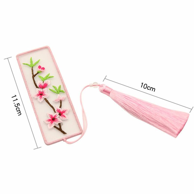 DIY Handmade Retro Exquisite Chinese Style Rectangle Embroidery Flowers Cross Stitch Kit Bookmark Needlework Embroidery Craft