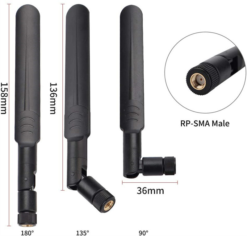 Antena macho de RP-SMA WiFi de doble banda, Cable Pigtail para tarjeta WLAN M.2 NGFF, 2x6dBi, 2,4 GHz, 5GHz, 2x35CM, RP-SMA IPEX MHF4