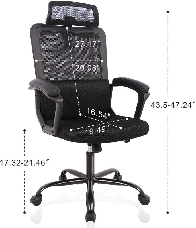 Silla de oficina giratoria de malla para ordenador, sillón de Espalda alta ejecutiva ergonómico para trabajo de escritorio, cantidad mínima> 20 piezas