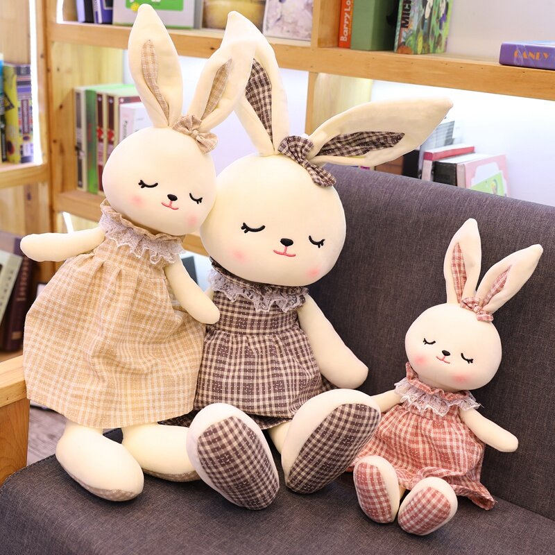 45-90cm 긴 귀 귀여운 토끼 인형 아기 부드러운 플러시 장난감 어린이위한 토끼 잠자는 박제 동물 아기 장난감 유아
