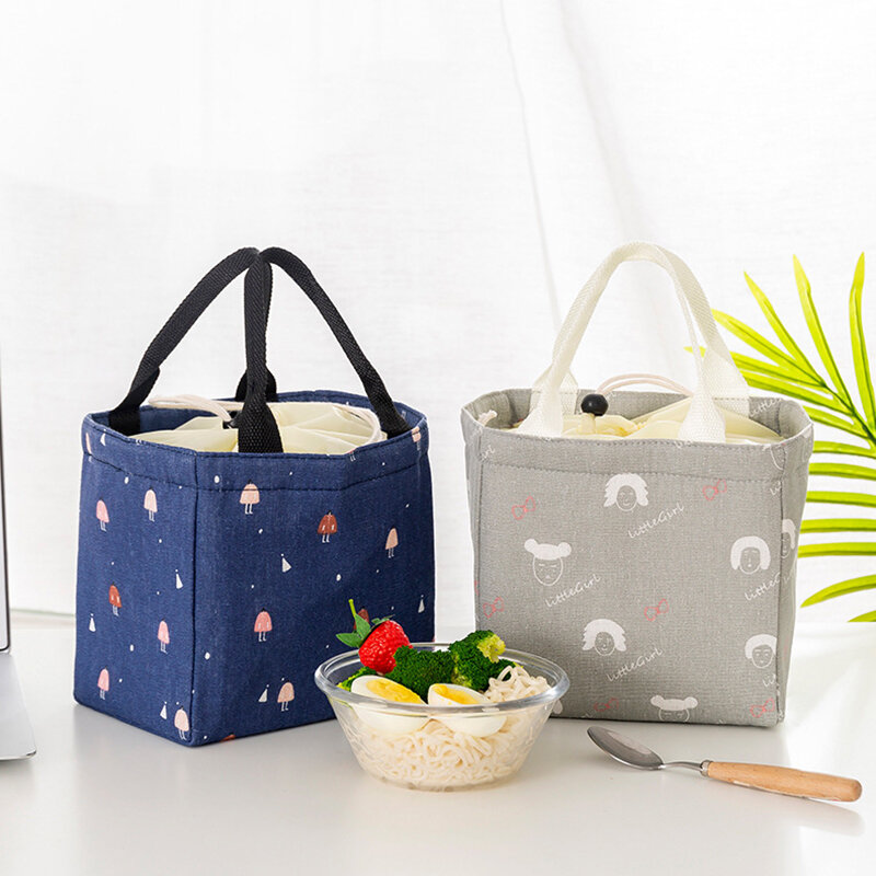 Герметичная водонепроницаемая сумка для ланча с кулиской, дизайн, Офисная сумка-холодильник для еды, портативная Детская сумка для пикника ...