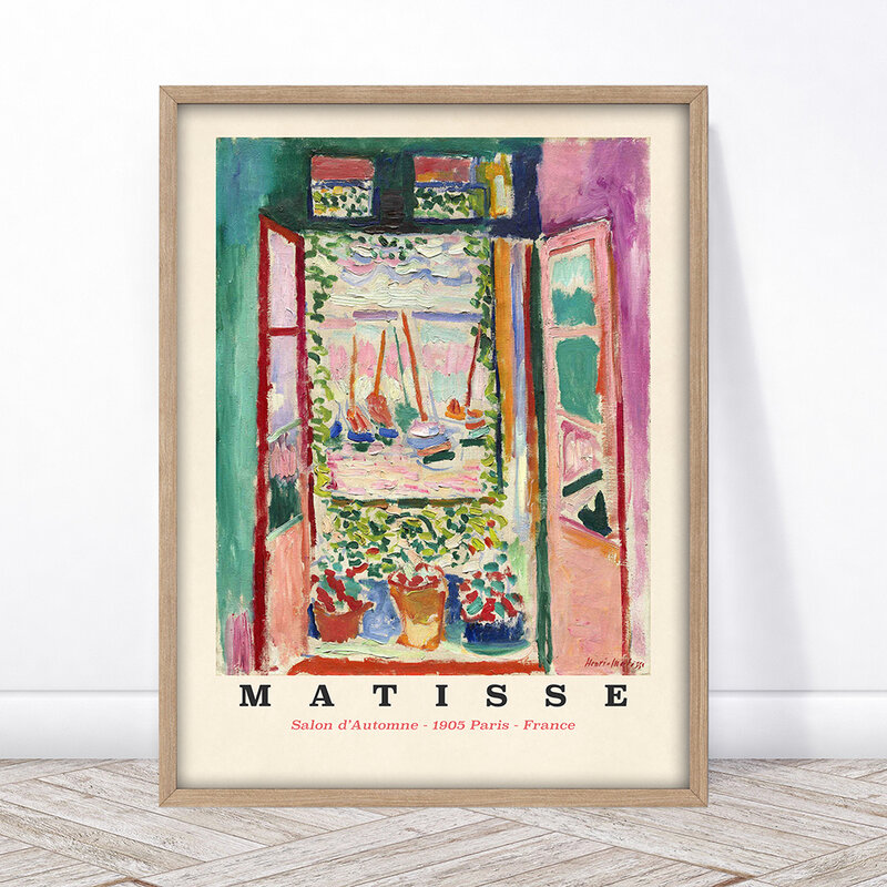 Henry Matisse – affiche d'art rose, La Fenêtre ouverte, exposition La Fenêtre ouverte à collision, impression de haute qualité, grande taille