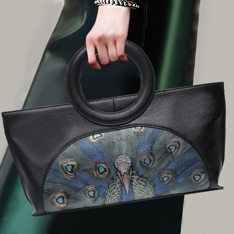 Bolso de mano de cuero con relieve para mujer, bolsa pequeña de cuero suave, de gran capacidad, a la moda, 2021