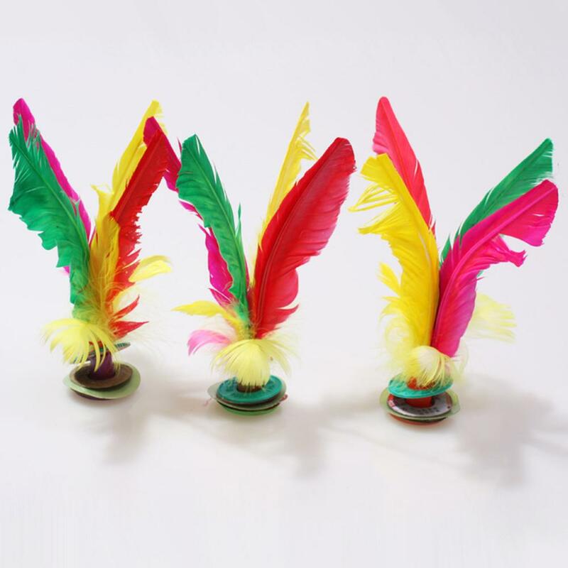 1pc China Traditional Jian Zi Balls Kick Shuttlecock Colorful Feathers Kick Shuttlecock for Outdoor Sports Physical Exercise