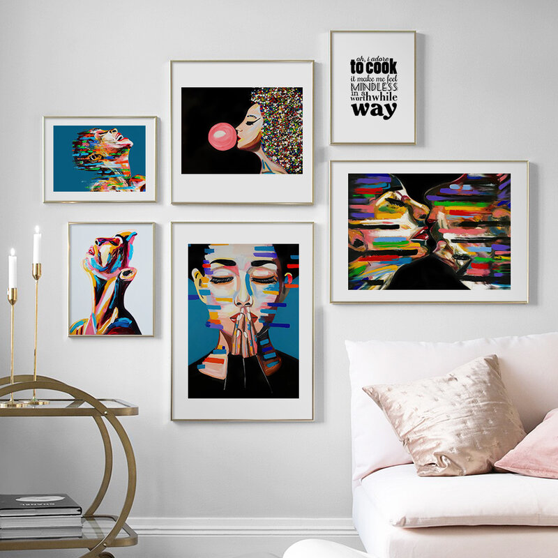 Watercolor Abstract Girl Graffiti Modern Wall Art Canvas Painting Nordic Posters And Prints Wall Pictures For Living Room Decor