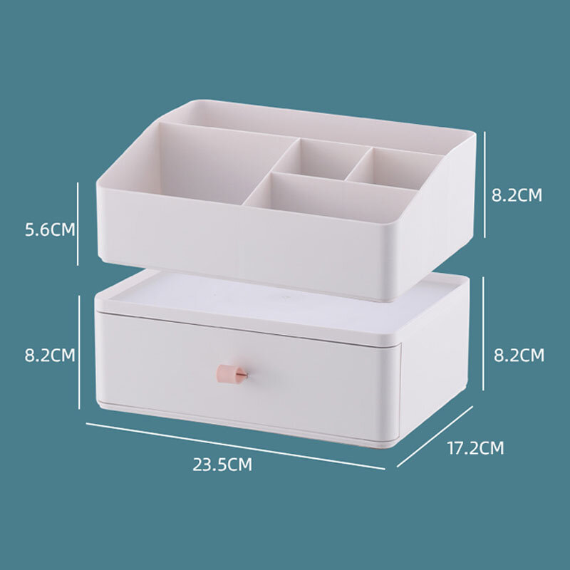 Organizador de maquiagem para cosméticos grande capacidade recipiente de armazenamento plástico desktop organizador caixas jóias cestas de armazenamento de escritório