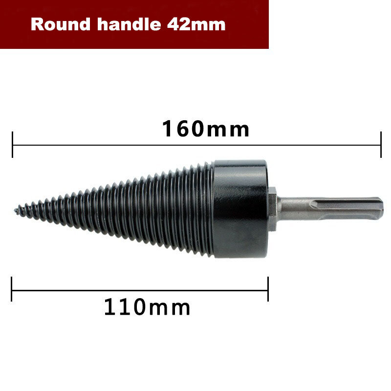 D42mm Kayu Bakar Kayu Bakar Splitter Mata Bor Kayu Bakar Split Kayu Bor Bit untuk Bor Listrik Hammer Persegi Shank Hex Handle Bulat