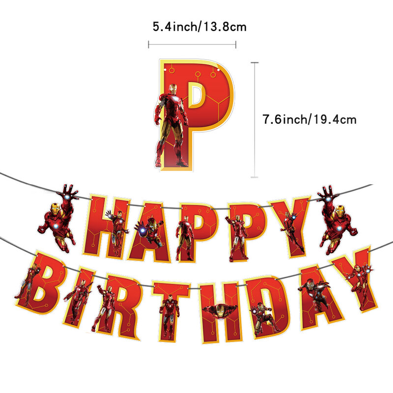 1Set Avengers Super Hero Iron Man tema balon lateks kue Banner Insert Marvel anak-anak pesta ulang tahun dekorasi Baby Shower