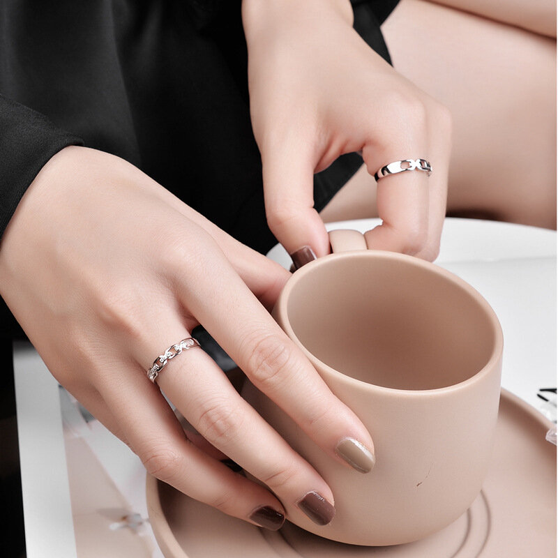 Couple Ring S925 Silver Ins Fashion Sterling Silver Ring Luxury 925 Sterling Silver Ring Women Jewelry