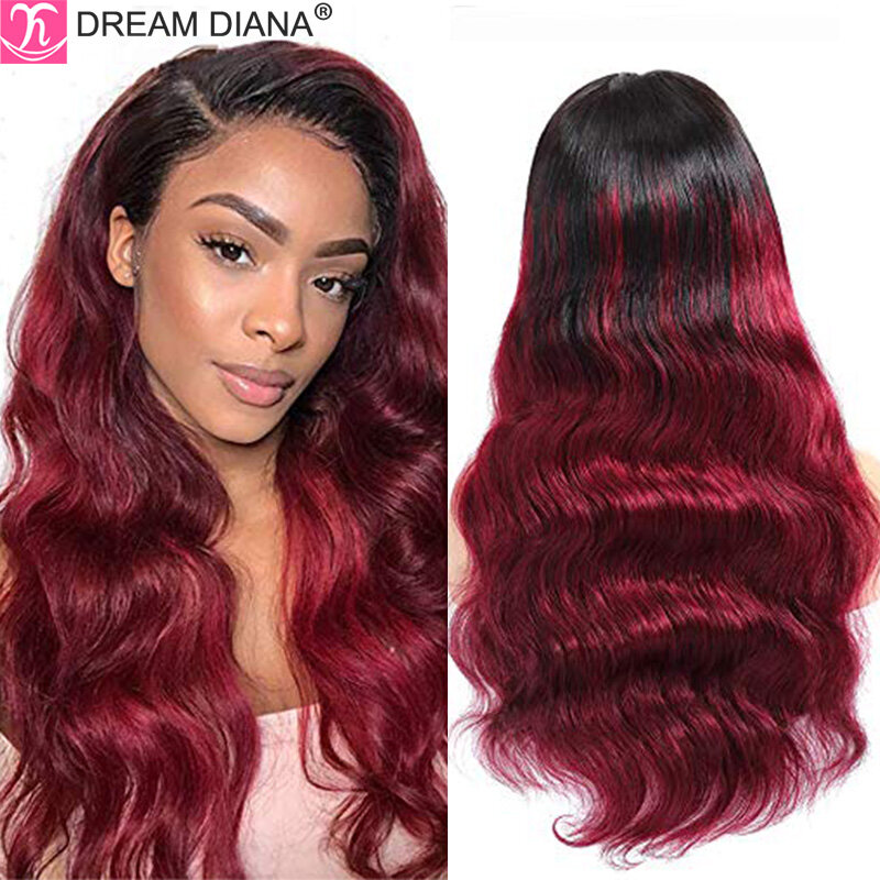Dreambandana-peruca lace front ondulada ombré, peruca de cabelo 150 humano, frontal com ombré, loiro, densidade de 100%
