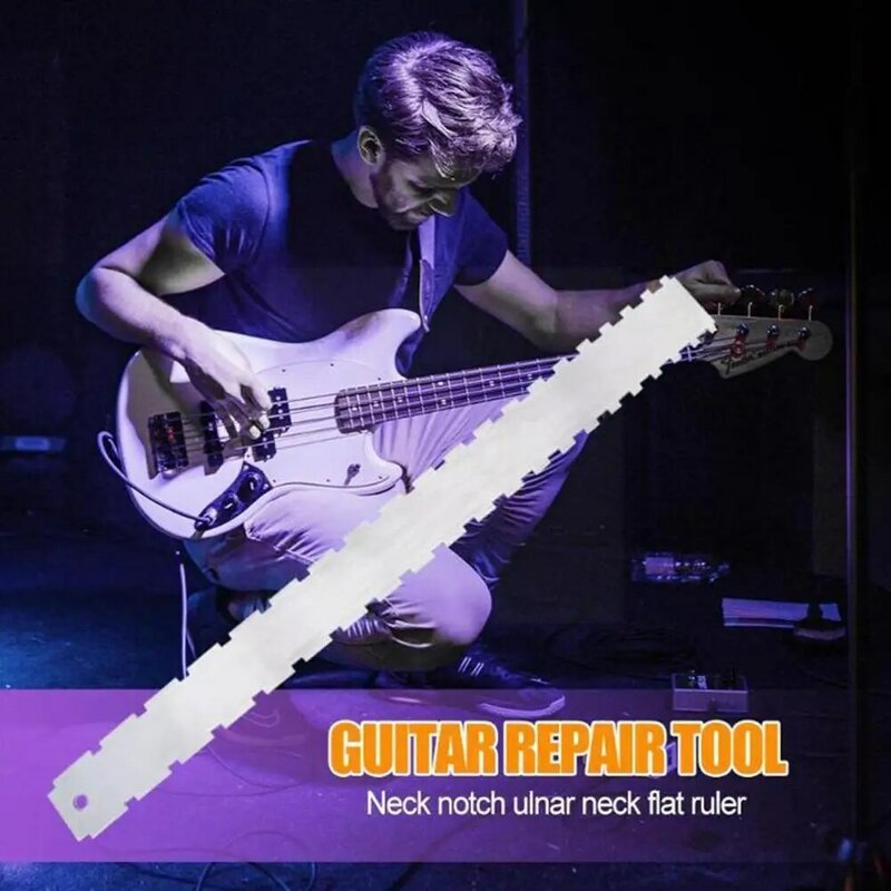 Guitarra luthier ferramentas de medição guitarra régua raio understring calibre entalhado guitarra borda reta régua pescoço