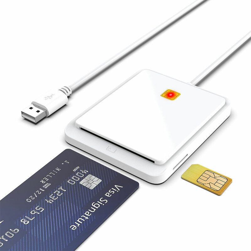 USB SIM Pembaca Kartu Pintar Memori ID Bank SIM CAC Adaptor Konektor Klon Kartu ID untuk Windows XP Windows 7 / 8 / 8.1/10