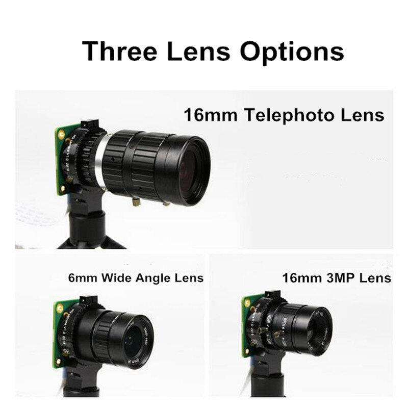 라스베리 파이 고품질 카메라 12.3MP IMX477 센서는 16mm 망원 렌/광각 len으로 라스베리 파이 HQ 카메라를 지원합니다