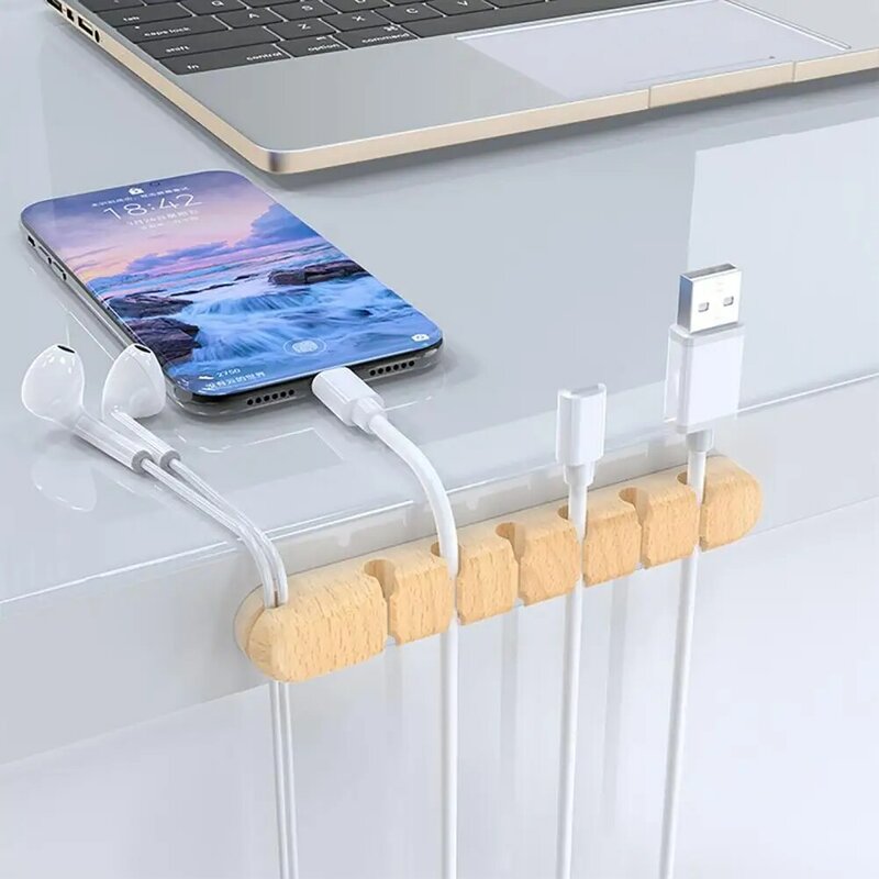Широкая совместимость, надежный силиконовый Настольный держатель для проводов, легкий мягкий держатель для USB кабеля для рабочего стола
