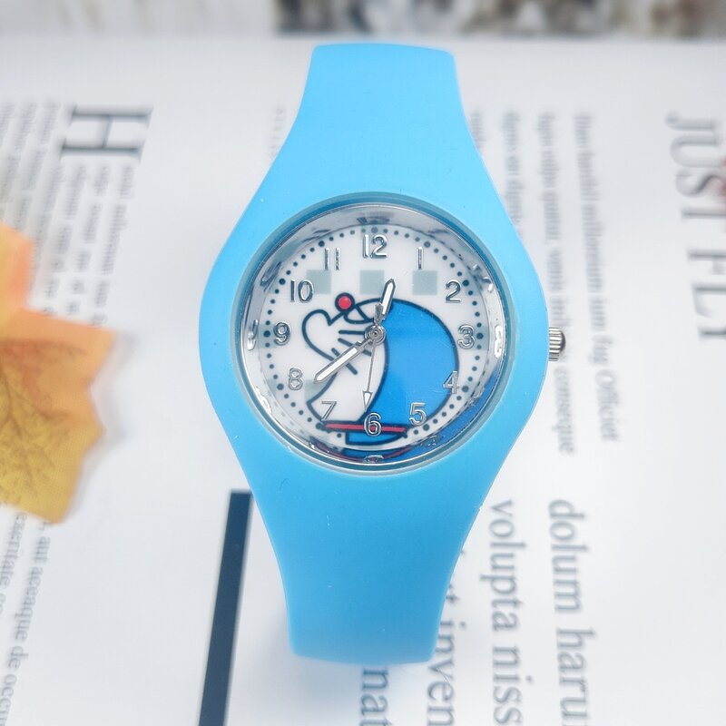 Новые стильные Мультяшные детские часы, милые повседневные часы Doraemon, мужские и женские Студенческие Кварцевые часы, силиконовые часы