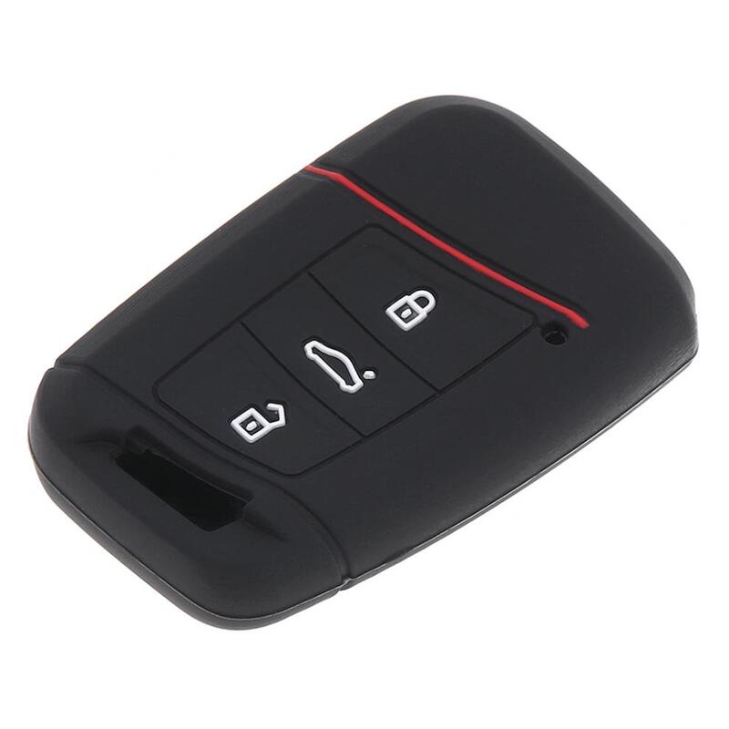 Силиконовый чехол для автомобильного ключа с 3 кнопками, защитный держатель, подходит для 2016 2017 VW / Passat B8 Skoda Superb A7