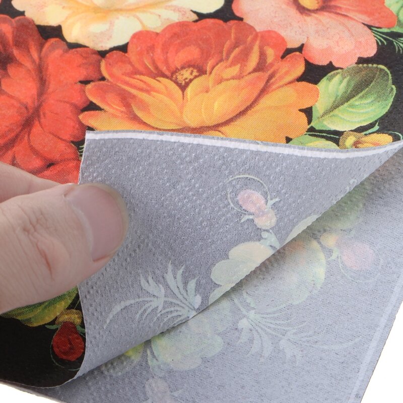 Neue High-grade Vintage Schwarz Blume Papier Servietten Cafe & Party Tissue Servietten