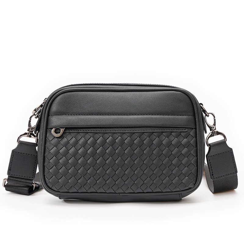 Male Single Shoulder Bag Causal Men's Handbags Business Small Crossbody Bags for Men Leather Black Mini Bags Vintage Designer