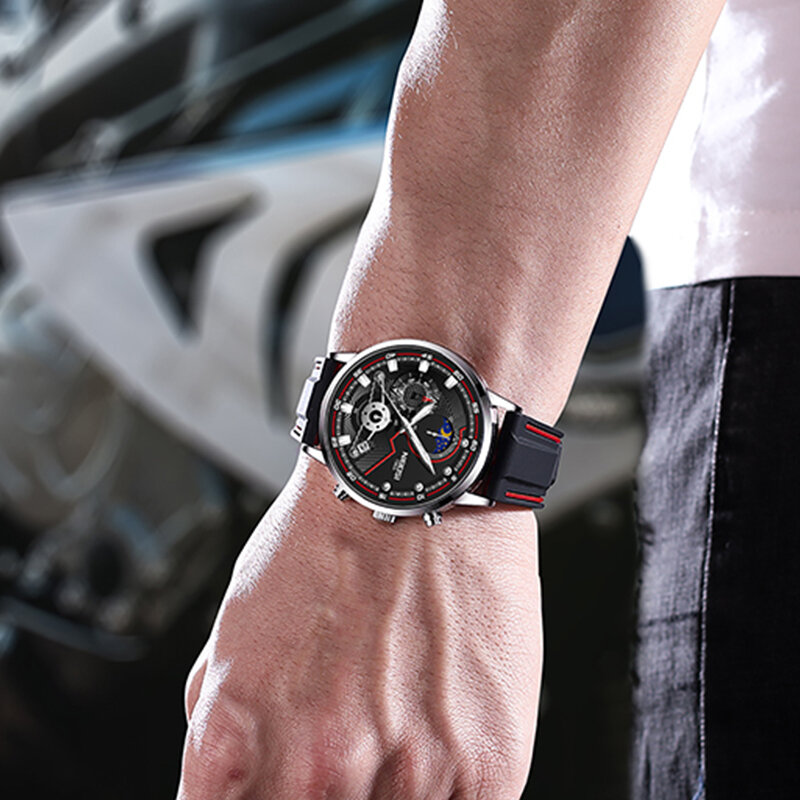 Nibosi 2021 nova marca de luxo moda luminosa relógio de pulso à prova dwaterproof água data relógio esportivo relógio de quartzo masculino