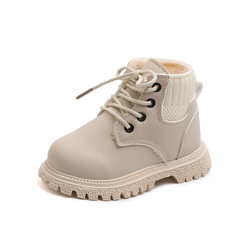 Botas hasta la rodilla de algodón puro para niños y niñas, zapatos sólidos, Unisex, invierno, 2021