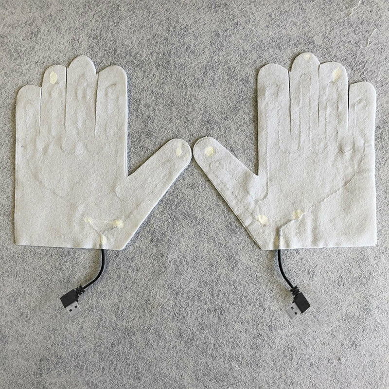 2 PCS USB Beheizte Handschuhe Winter Warme Fünf-Finger Handschuhe Heizung Pad Elektrische Heizung Film Handschuh Heizung Blatt für angeln Jagd