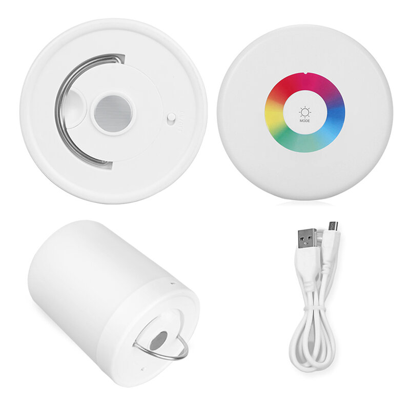 Luz Nocturna LED inteligente con Control táctil, atenuador de inducción recargable, lámpara portátil de mesita de noche regulable, cambio de Color RGB