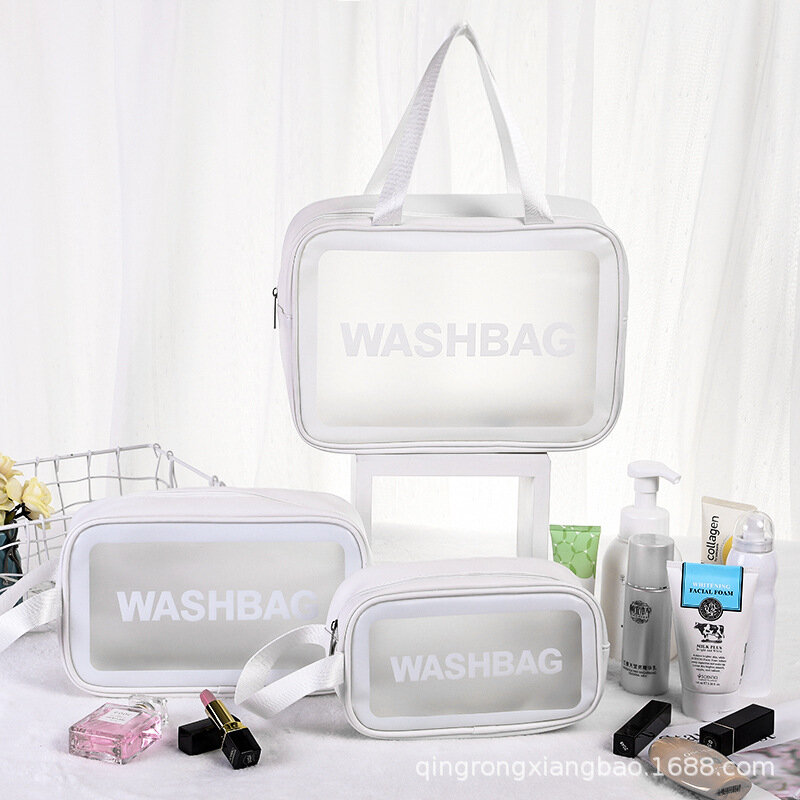 Tas Kosmetik Wanita Tas Makeup Tas Penyimpanan Travel Organizer Kantong Tahan Air Transparan Cuci Portabel Paket Kapasitas Besar